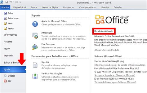 o word não foi ativado.